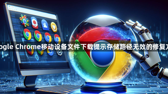 google Chrome移动设备文件下载提示存储路径无效的修复方式1