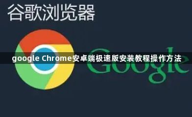 google Chrome安卓端极速版安装教程操作方法1