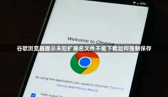 谷歌浏览器提示未知扩展名文件不能下载如何强制保存1