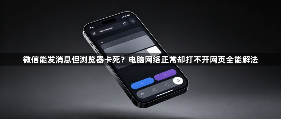 微信能发消息但浏览器卡死？电脑网络正常却打不开网页全能解法1